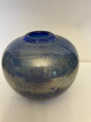 Buy Vintage C1979-87 Isle Of Wight Dark Blue Azurene Globe Vase Medium • 55£