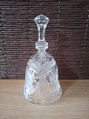 Buy Cut Glass Bell With Etched Style Flower Vintage/ Retro Home Decor • 8£