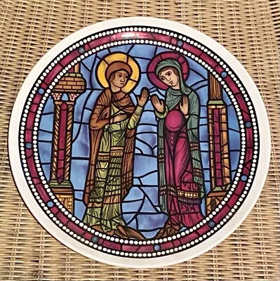 Buy Fine China Crown Collectible Plate Stained Glass Windows - The Visitation  • 9.50£