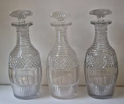 Buy A Trio Of Antique 19th Century Cut Glass Decanters • 25£