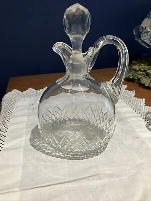 Buy Stunning Antique  Cut  Glass Claret Jug Decanter With Stopper Lovely Piece. • 23.99£