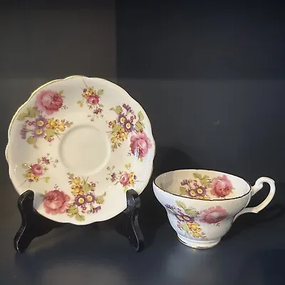 Buy Foley Cabbage Rose Teacup And Saucer • 14.99£