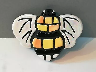 Buy Mosaic Bee - Earthenware Glazed Ceramic On Wooden Backer • 14£