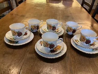 Buy Royal Stafford Fine Bone China 4 Tea Cups And Saucers ,2 Cups + 5 Tea Plates • 14.99£