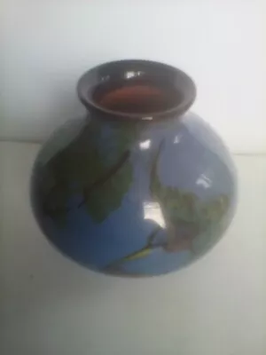 Buy Long Port Small Art Pottery Devon Pot / Vase The Kingfisher Design  • 3.10£