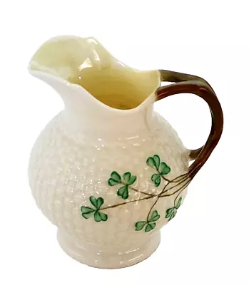 Buy Antique Belleek Irish Porcelain Shamrock/Vines Creamer Second Period Black Mark • 47.31£