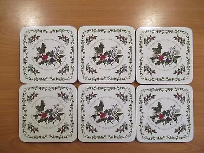 Buy Portmeirion Holly & Ivy 6 Drinks Coasters  Vgc • 8.50£