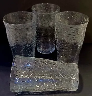 Buy Vintage Set Of 4 Crackle Glasses 4 1/2  • 26.03£
