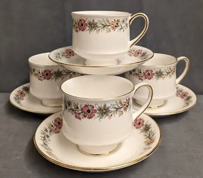 Buy 4 X  Paragon Fine Bone China Belinda Tea Cups And Saucers Set.  • 19.50£