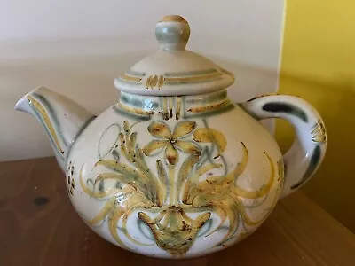 Buy Vintage Quimper Studio Pottery Teapot, Ornate French Ceramic Tea Pot, Folk Art • 45£