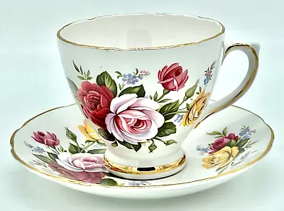 Buy Royal Sutherland Roses Teacup And Saucer Ca.1960 Bone China Made In England. • 15.11£