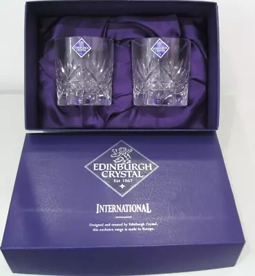 Buy Edinburgh Crystal - Boxed Set Of 2x Embassy Old Fashioned Whisky Tumblers- *NEW* • 50£