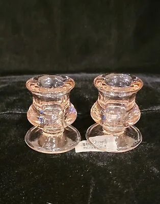 Buy Rare Vintage Peltier Pink Deppression Glass Candle Holders Rare Pink Glass  • 17.04£