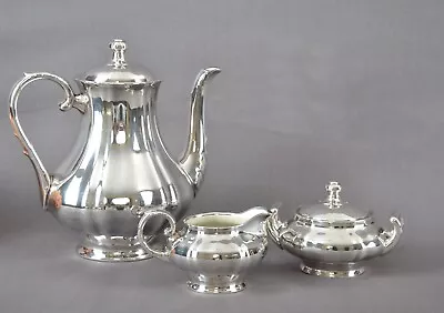 Buy Old Overlay Silver Plated Porcelain Coffee Pot Set & Milk Pot Coffee Can • 51.26£