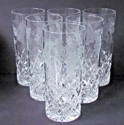 Buy SIX HIGH BALLS/TUMBLERS REPLACEMENTS.COM UNK1713 PATTERN FRUITING VINES(Ref9478) • 53.55£