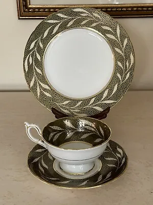 Buy Coalport 3 Piece Set Cup Saucer Plate GOLD Leaf Leaves - AD 1750 Antique  China • 42.68£