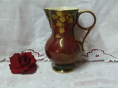 Buy Vintage Fielding's Crown Devon Jug Vase Gold Trailing Leafs Design Art Deco Old • 24.99£