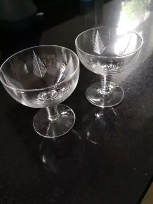 Buy Pair Of Stuart Crystal “WOODCHESTER  Low Cut Champagne Glass / Saucer Large • 18£