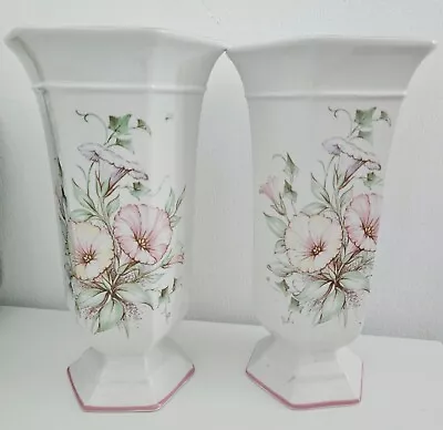 Buy Vintage 1984 Royal Winton China Flower 2 Vases Chantelle Design • 14.70£