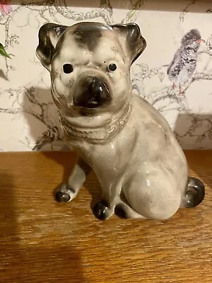 Buy Large Antique Pug Dog Figurine Scottish Bo'ness Pottery • 1.99£