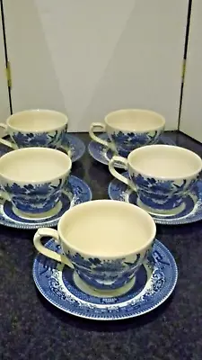 Buy Churchill Blue Willow 5x Cups And Saucers • 22£