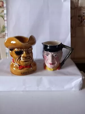 Buy Two Small  Character  Jugs One Tally O And One A Pirate  From  Lands End • 4.50£