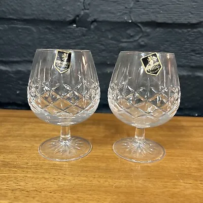 Buy 2 Vintage Edinburgh HOLYROOD Brandy Cut Lead Crystal Glasses B187 • 29.99£