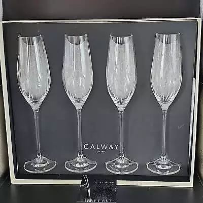 Buy Galway Living Crystal Fire Pattern Champagne Flutes. Set Of 4. • 149.99£