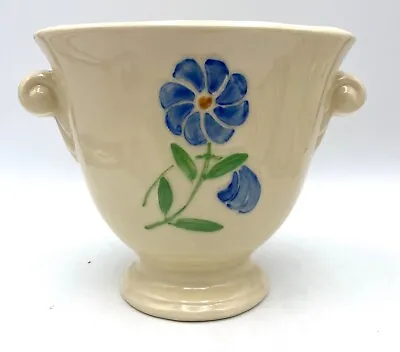 Buy Vintage 6  SHAWNEE White Pedestal Vase With Blue Flower USA • 14.23£