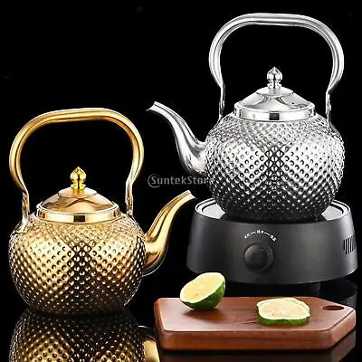 Buy Stainless Steel Teapot Loose Leaf Tea Pot With Tea Filter For All Stovetop • 19.96£