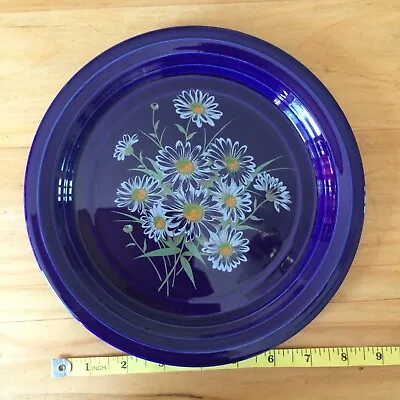 Buy Hornsea England Royal Blue Glossy Floral 9 Inch Plate Daisies Rare Vintage GC • 12.50£