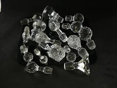 Buy Assortment 16 Decanter Stoppers Mainly Cut Crystal Glass • 20£