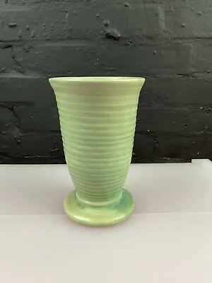 Buy Lovatts Art Deco Large Green Ribbed Stoneware Handcrafted Vase 20 Cm High  • 29.99£