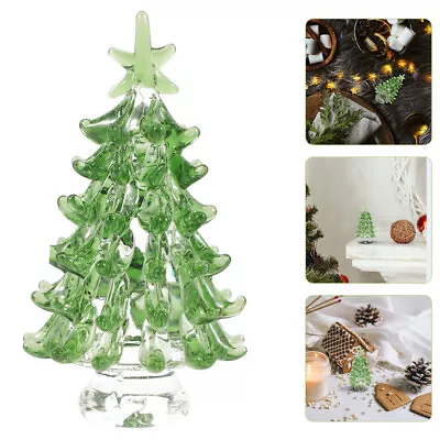 Buy Crystal Christmas Tree Table Ornament Miniature Xmas Figurine Gift- • 8.88£