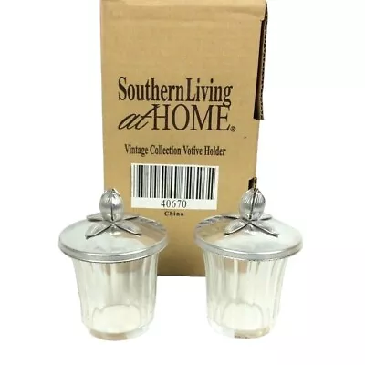 Buy Southern Living At Home Vintage Collection 2 Votive Candle Holders With Lids • 23.97£