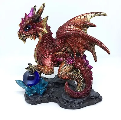 Buy Dragon With Crystal Ball Resin Decorative Ornament 13 Cm High Fantasy Magic • 24.99£