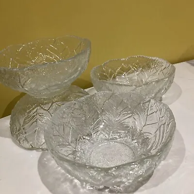 Buy Four Glass Vintage Snack/nibbles/trifle Bowls.  • 7.99£