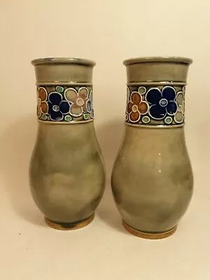 Buy Fine Pair Of Royal Doulton Art Pottery Vases By Bessie Newbury C.1920-1930 • 89.99£