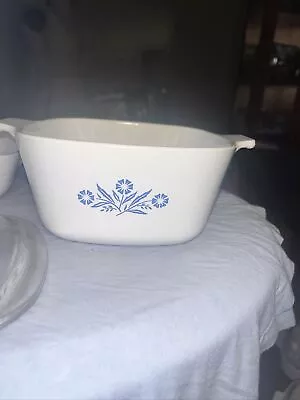 Buy Vintage Blue Cornflower Corning Ware Casserole Dishes Lot Of 2 With 1 Lid • 19.20£