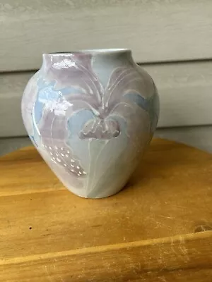 Buy Hand Painted Watercolor Lilies Nature Art Nouveau Style Art Pottery Vase 6” • 43.39£