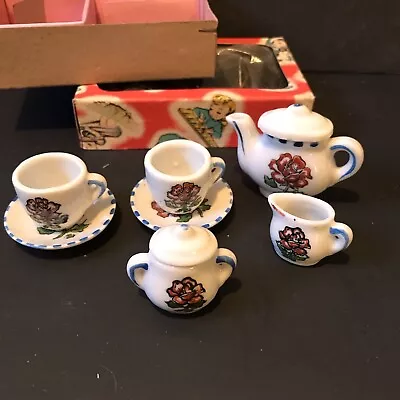 Buy Vintage 9 Pc Childs Toy China Rose Tea Set Hand Painted Japan • 27.51£