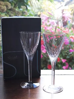 Buy Stuart Crystal Possibly “Symphony” Cut Wine Glasses Set Of 2 Signed Discontinued • 40£