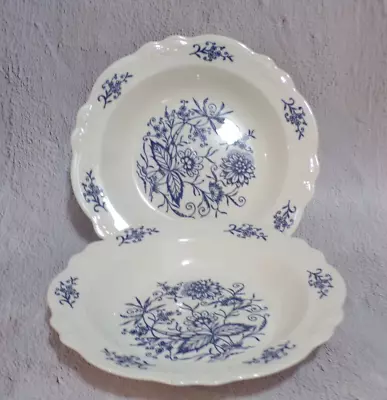 Buy Imperial Blue Dresden Dinnerware Heritage Soup Bowls 2 • 18.97£