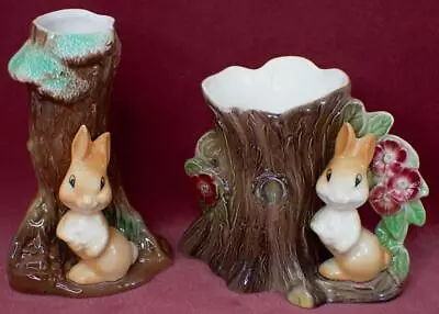 Buy Hornsea Pottery Fauna Royal Buster Rabbit Tree Vase #23 & Rabbit Posy Vase #20 • 9.99£