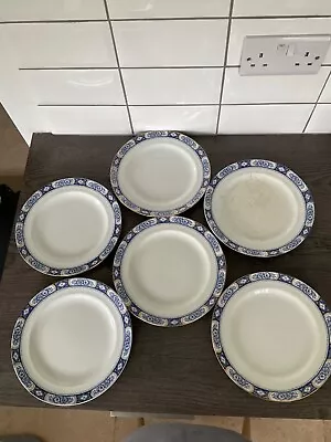 Buy Set Of Six Vintage Burleigh Ware Luncheon Plates. Adelaide Pattern. 23cm • 3.99£
