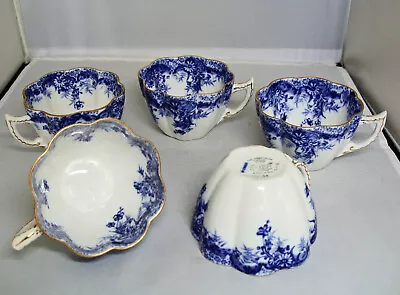 Buy Antique WILEMAN The Foley China  BLUE FERN  TEA CUPS In The VIOLET Shape (9122). • 30£