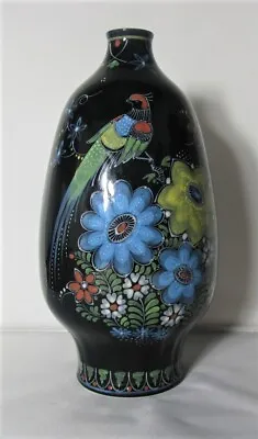 Buy 10  Royal Delft DE PORCELEYNE FLES Hand-Painted Porcelain Vase W/ Parrot  MINT • 216.11£