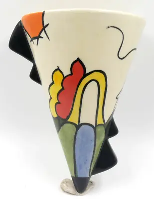 Buy Rare Hand Painted Lorna Bailey Bridge & Stream Art Deco Wall Pocket Vase Signed • 49.95£