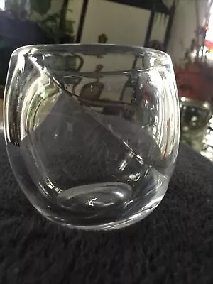 Buy Vintage Signed Orrefors Clear Glass Crystal Vase Or Votive Tea Light  • 22£