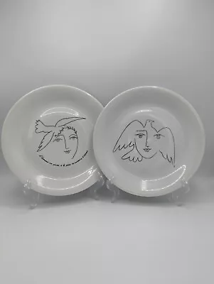 Buy ✨ 2 Limoges France Picasso & Paul Eluard Porcelain Plates Peace Dove • 122.65£